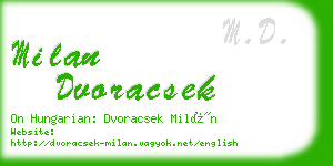 milan dvoracsek business card